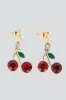 Aretes cerezas detalle hoja sold by Shasa