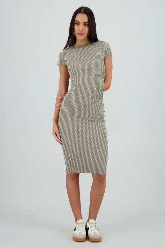 Vestido rayas cuello redondo sold by Shasa