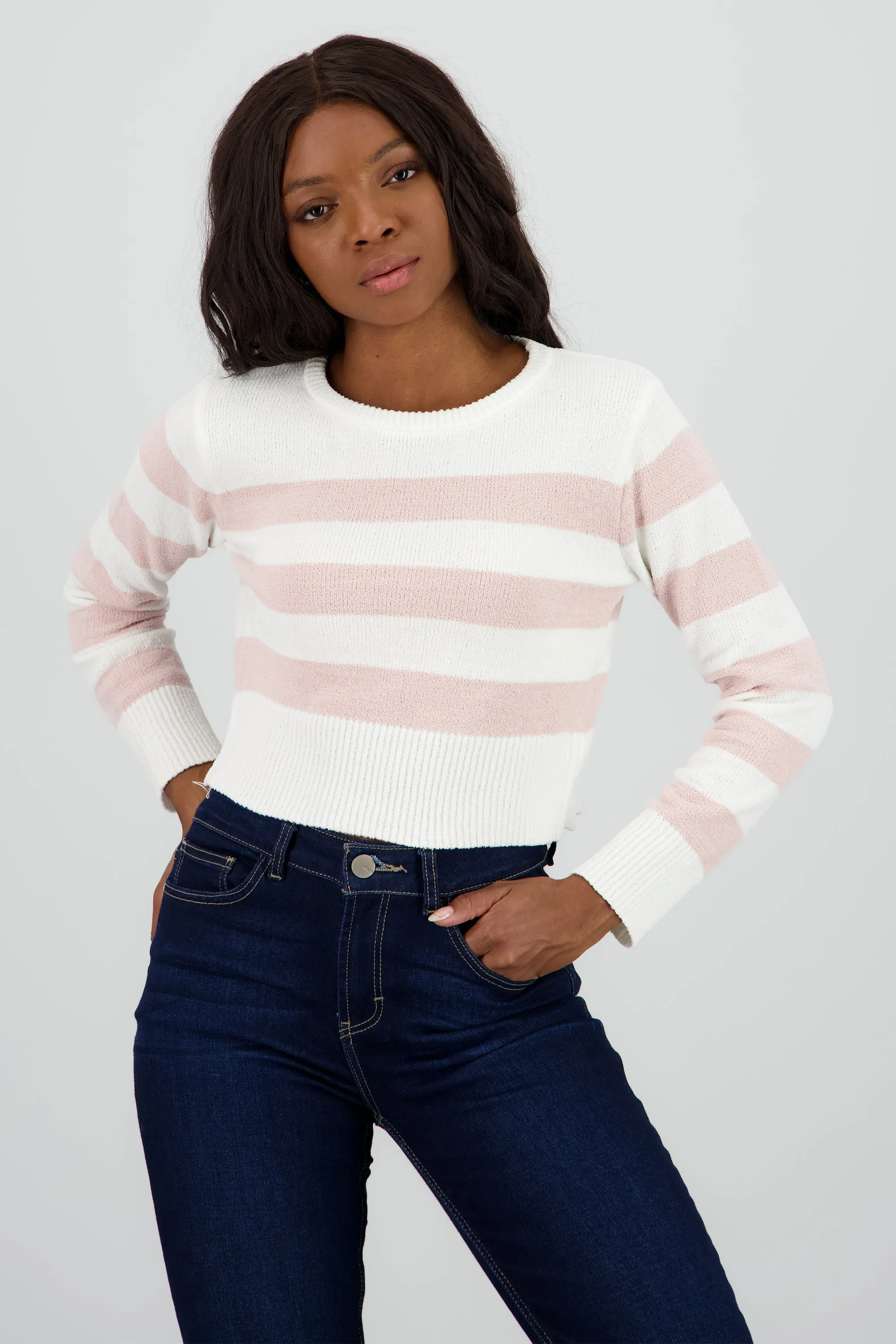 Suéter crop rayas sold by Shasa