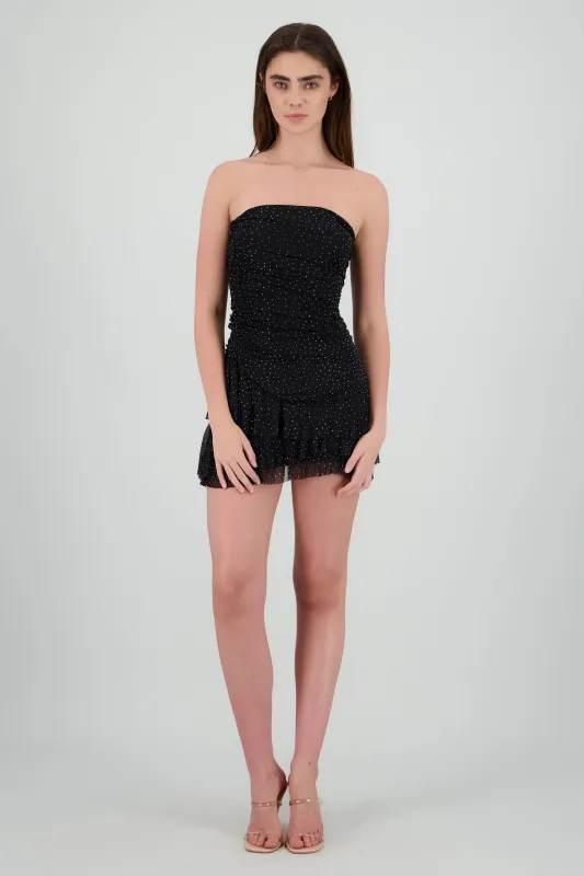 Vestido asimetrico de brillos sold by Shasa