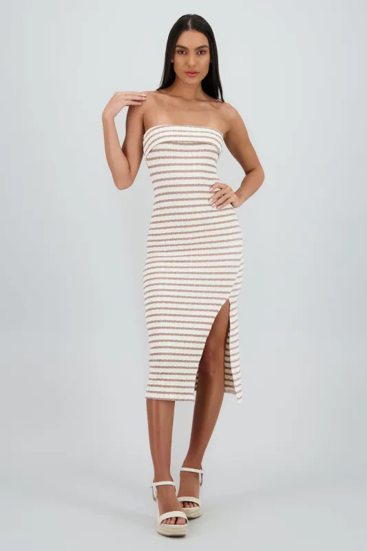 Vestido strapless estampado rayas sold by Shasa