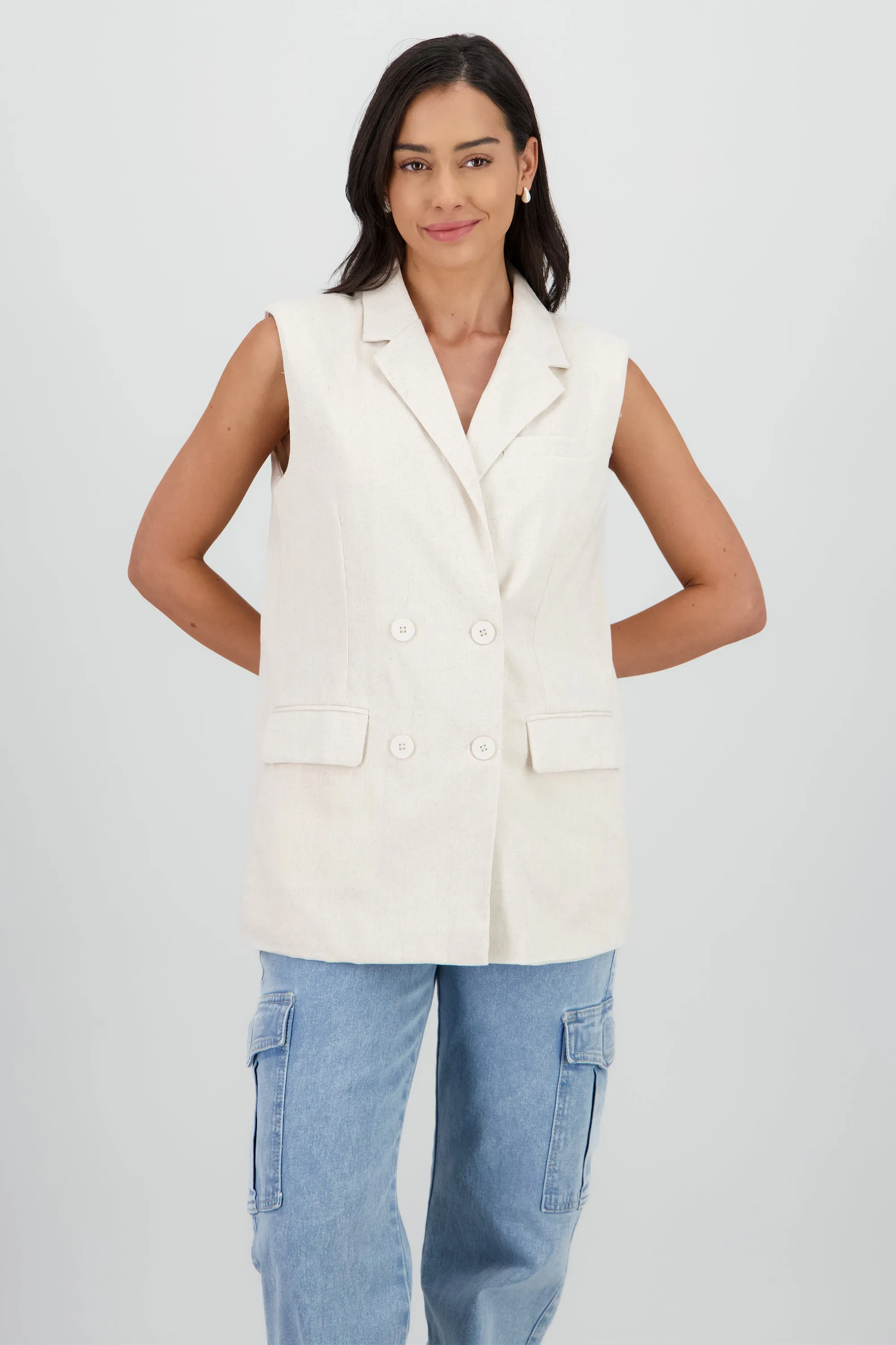 Chaleco largo lino sold by Shasa