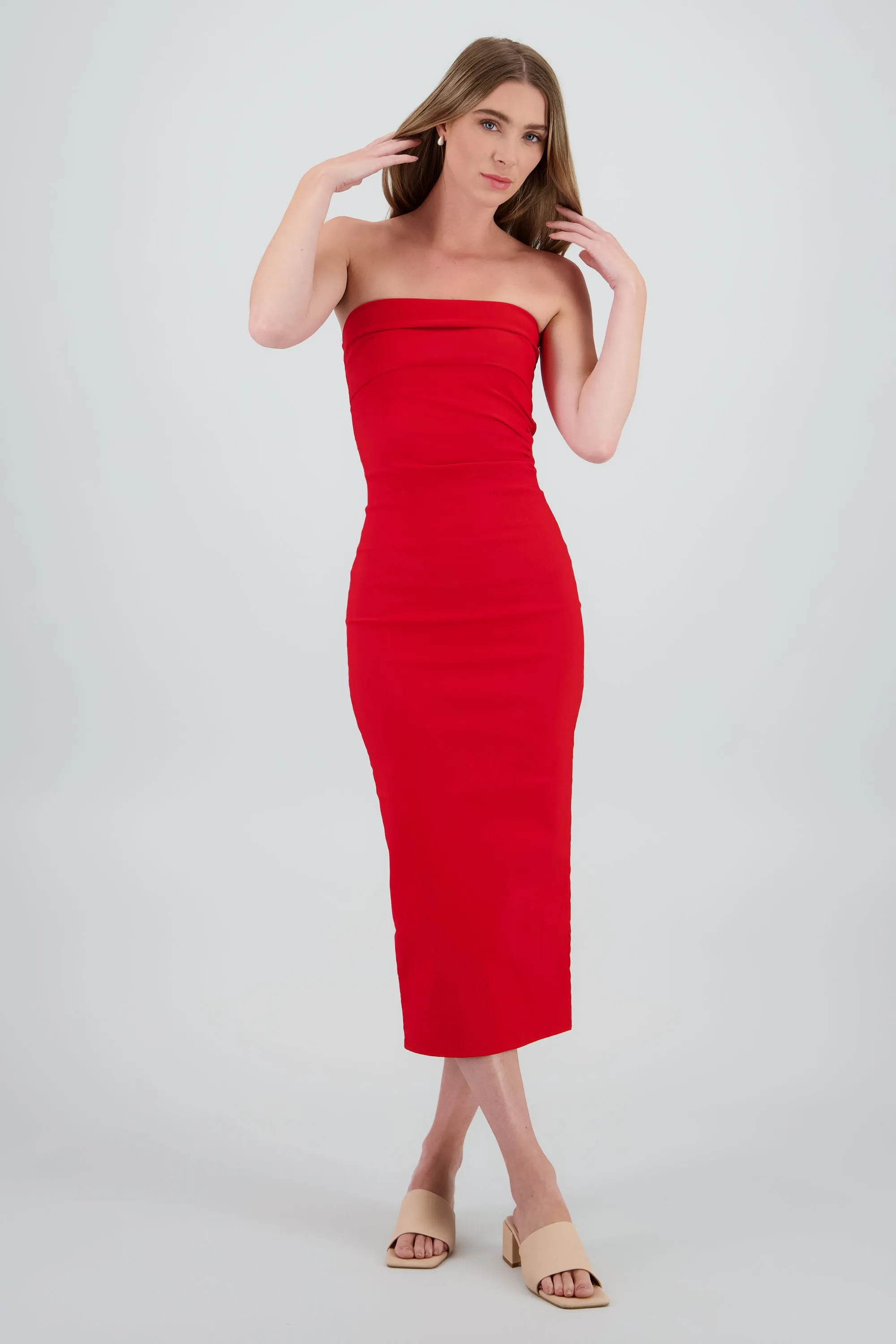 Vestido maxi strapless drapeado hypsters sold by Shasa product image thumbnail 2