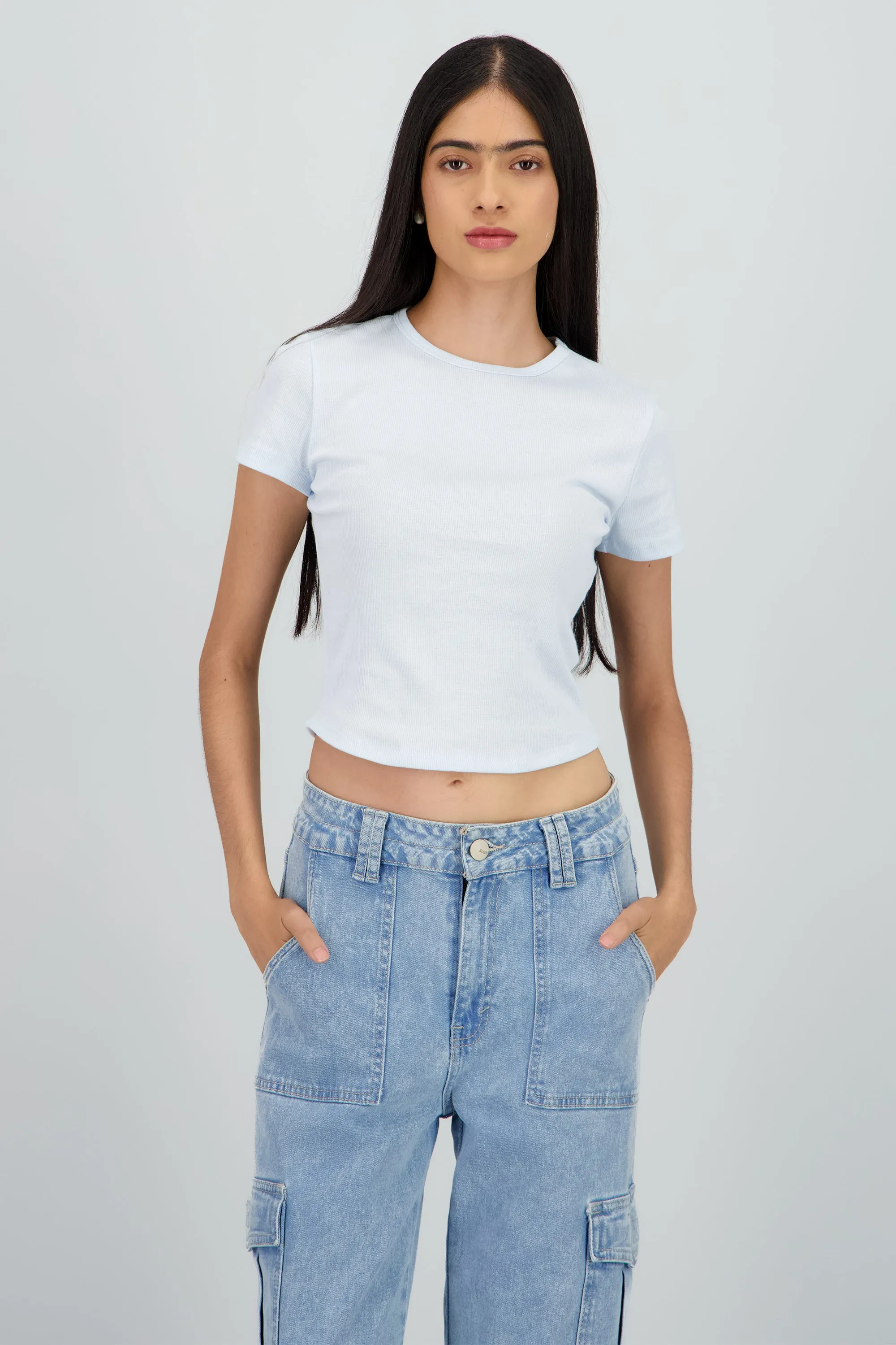 Top de rib manga corta escote redondo sold by Shasa