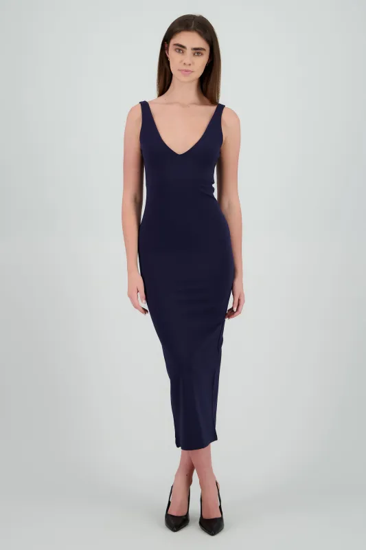 Vestido maxi bodycon con escote V sold by Shasa