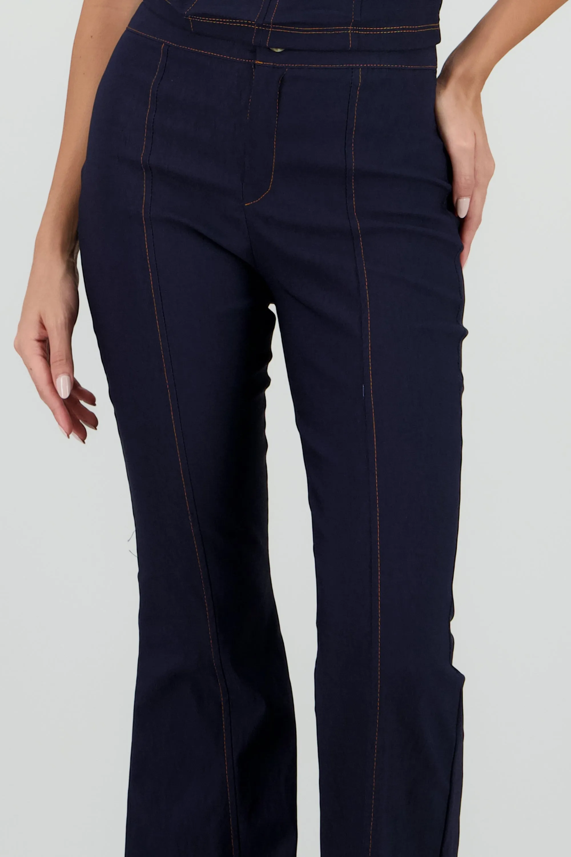 Pantalon high waisted flared contraste costuras sold by Shasa product image thumbnail 5