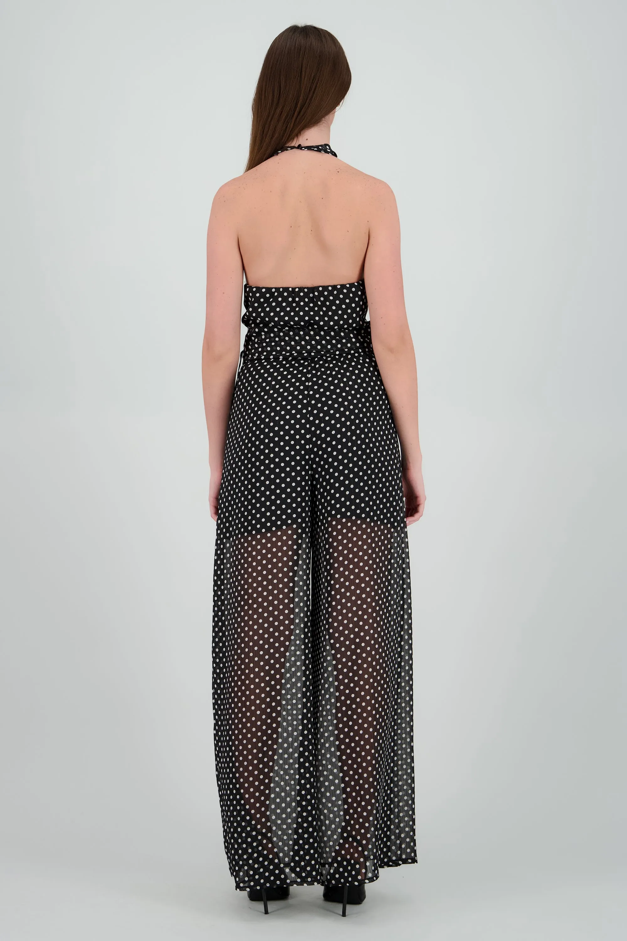 Jumpsuit halter cascada con cinto polka dots sold by Shasa product image thumbnail 4