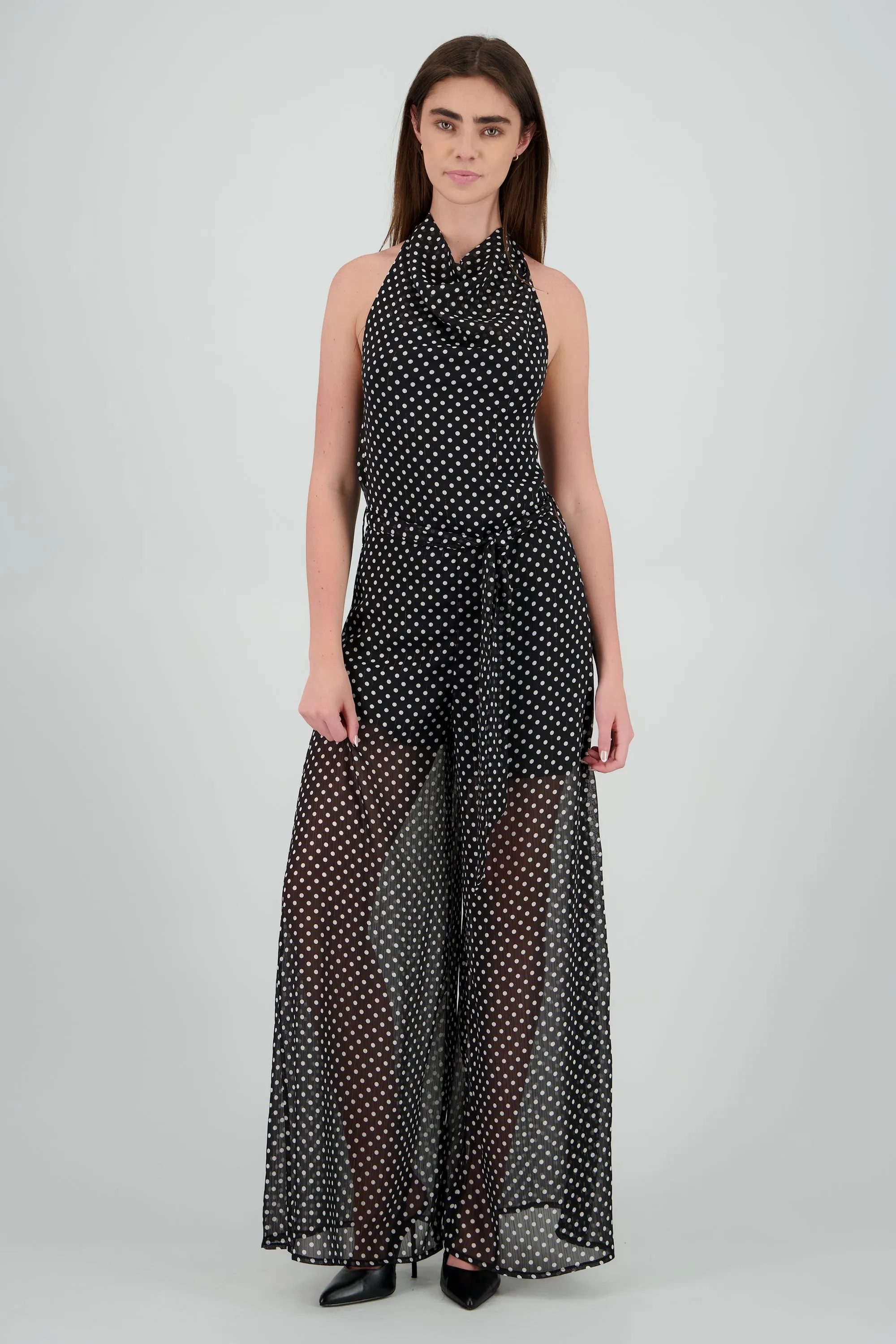 Jumpsuit halter cascada con cinto polka dots sold by Shasa product image thumbnail 2