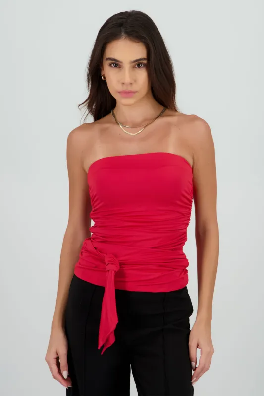 TOP MESH STRAPLESS DRAPEADO sold by Shasa