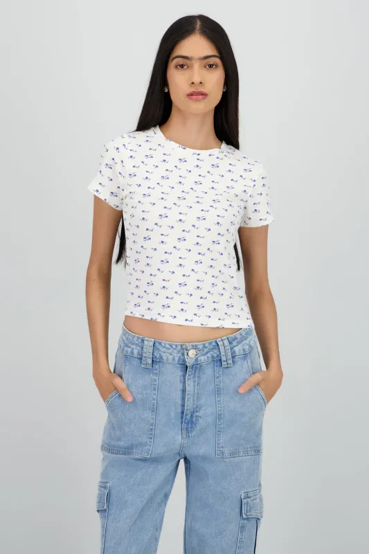 Top manga corta flores sold by Shasa