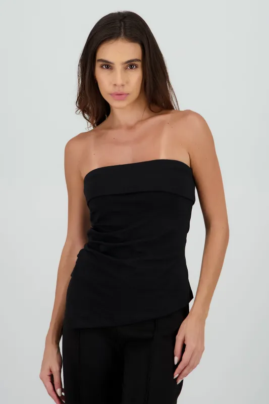 Top bandeau dobladillo detalle asimetrico sold by Shasa