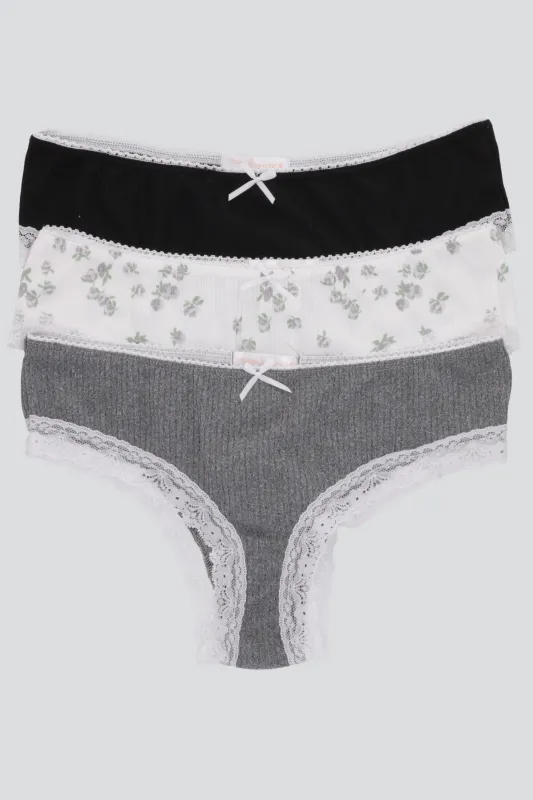 Tripack bikini rib flores sold by Shasa