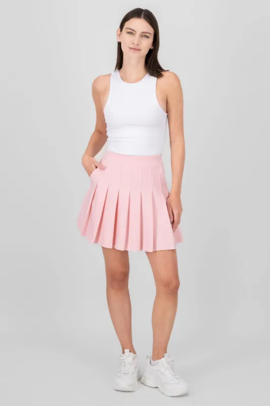 Minifalda tableada con bolsas y short sold by Shasa