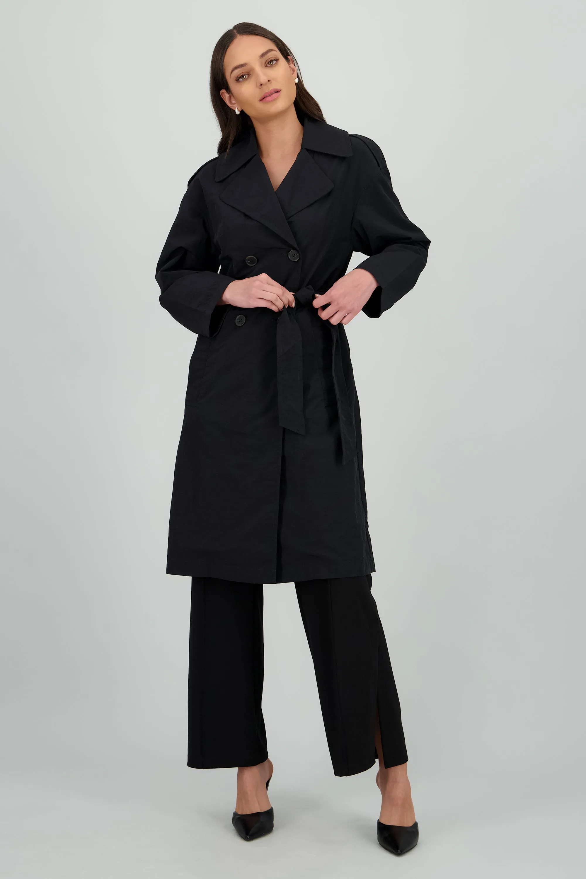 Gabardina larga lisa botones sold by Shasa product image thumbnail 2