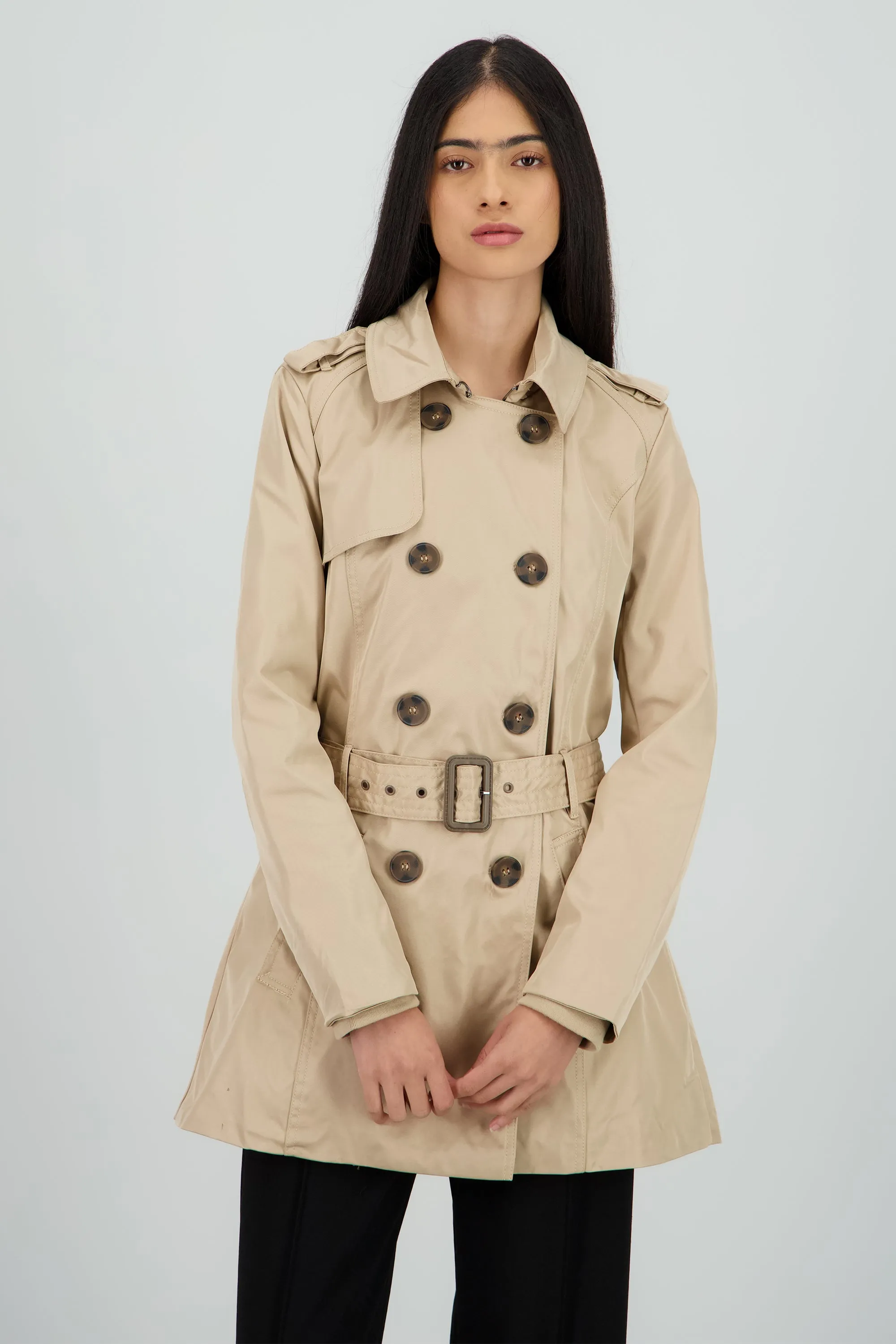 Gabardina lisa detalle cinturon sold by Shasa product image thumbnail 2