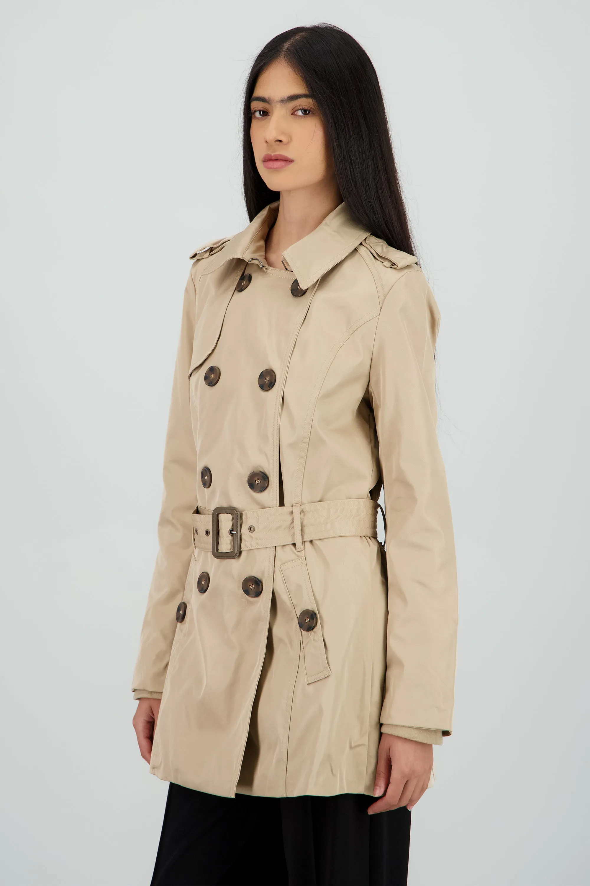 Gabardina lisa detalle cinturon sold by Shasa product image thumbnail 3