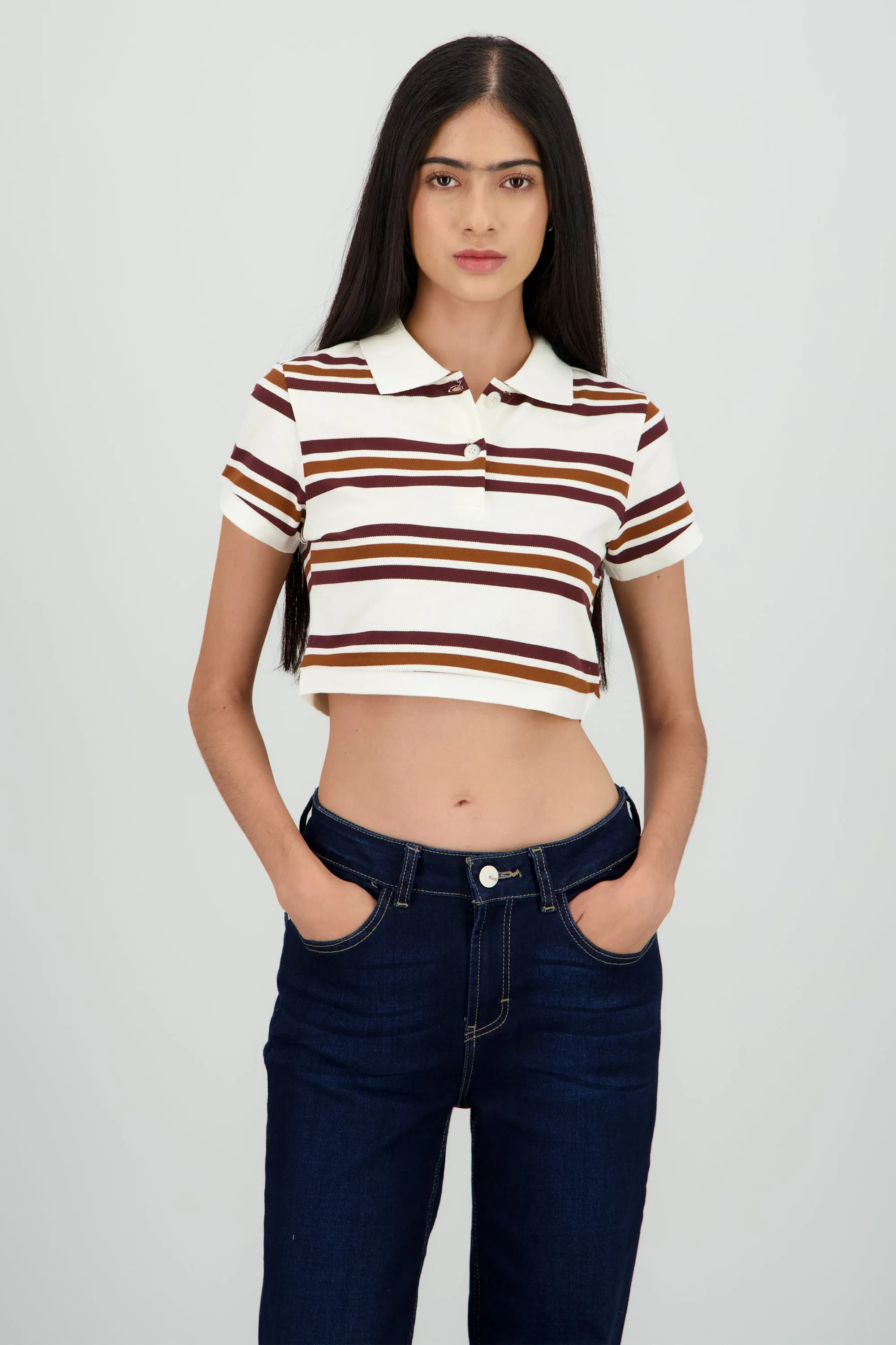 Top cuello polo rayas sold by Shasa