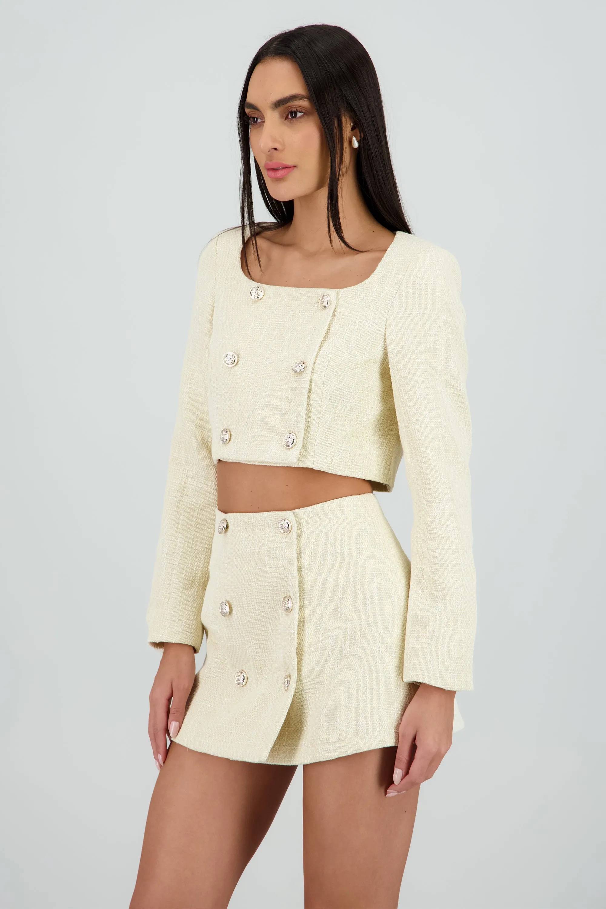 Top tweed escote cuadrado detalle botones sold by Shasa product image thumbnail 3