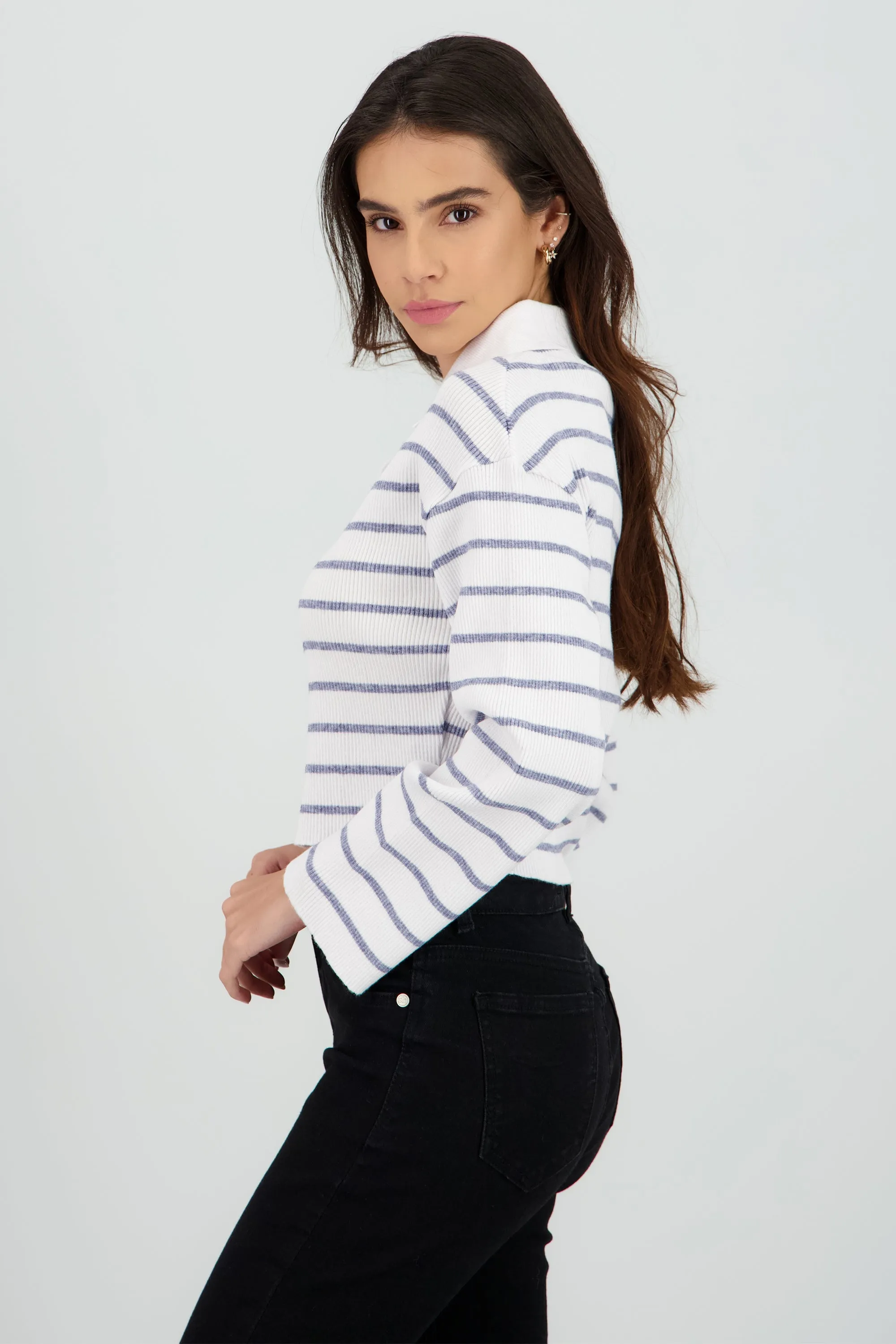 Sueter tejido cuello polo rayas sold by Shasa product image thumbnail 3