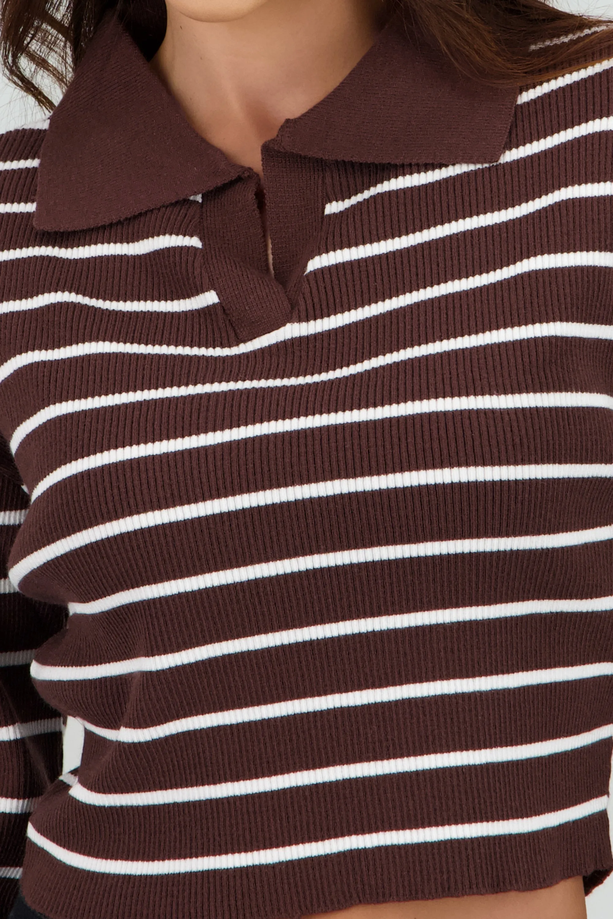 Sueter tejido cuello polo rayas sold by Shasa product image thumbnail 5