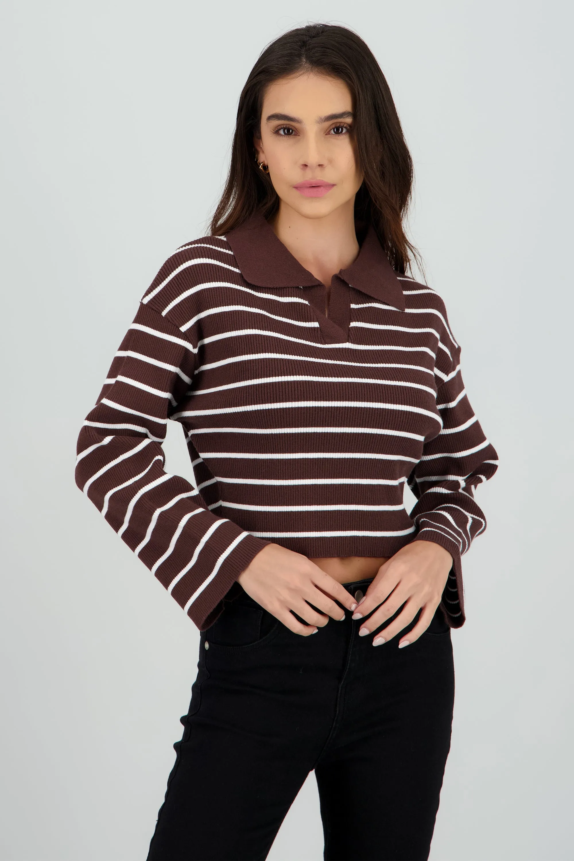 Sueter tejido cuello polo rayas sold by Shasa product image thumbnail 2