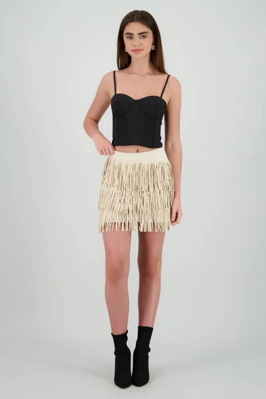 Falda mini fringe suede sold by Shasa
