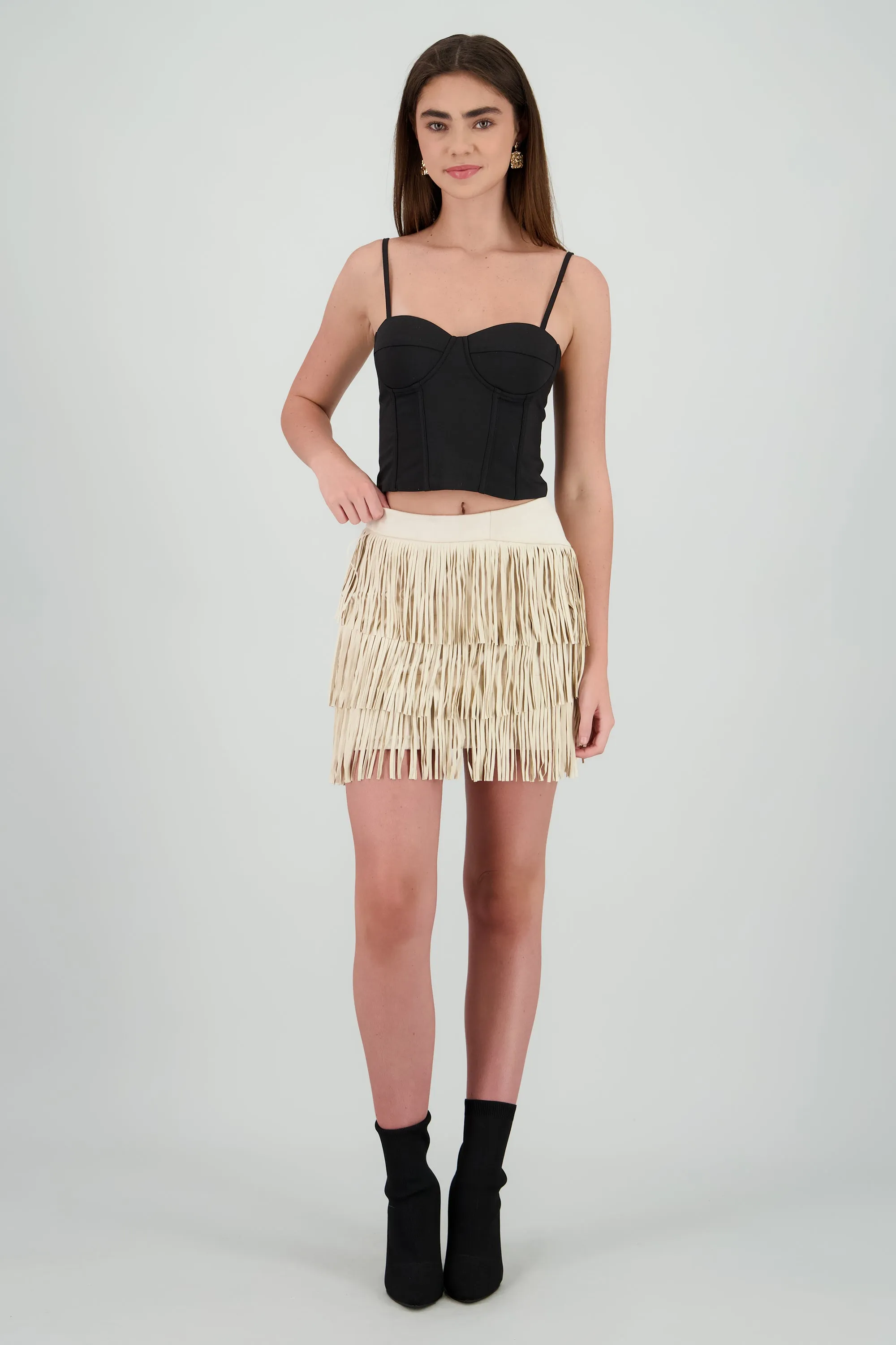 Falda mini fringe suede sold by Shasa