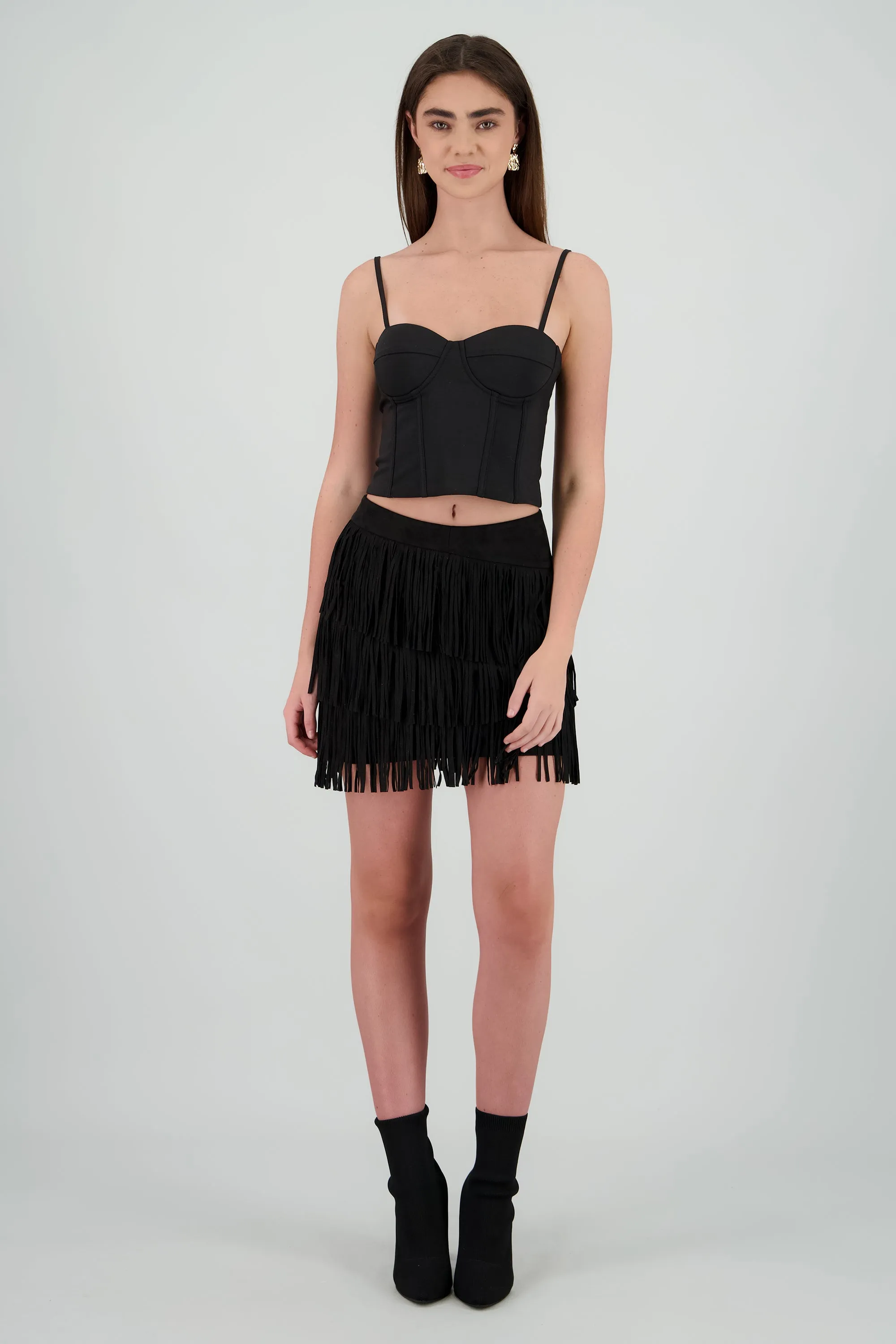 Falda mini fringe suede sold by Shasa