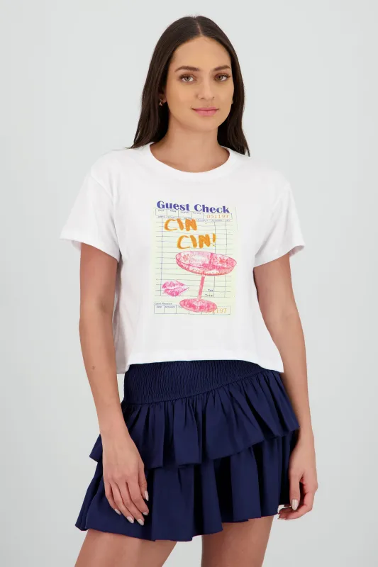 Playera manga corta estampado guest check sold by Shasa