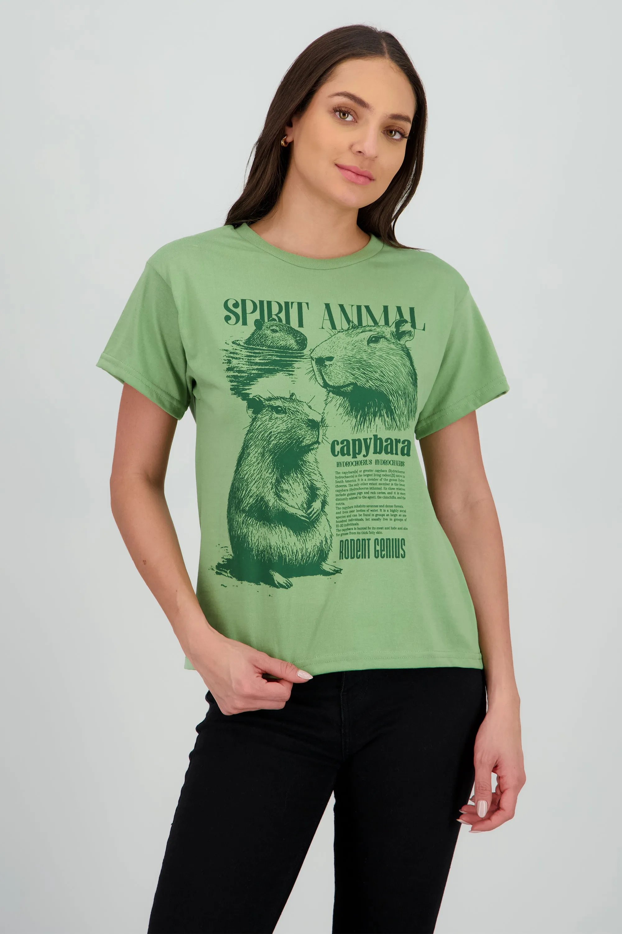 Playera manga corta estampado capibara sold by Shasa