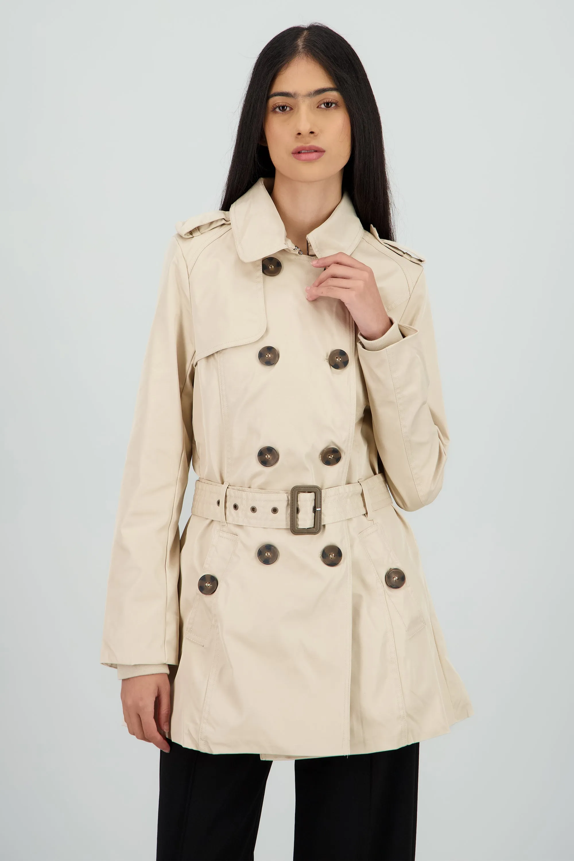 Gabardina lisa detalle cinturon sold by Shasa product image thumbnail 2