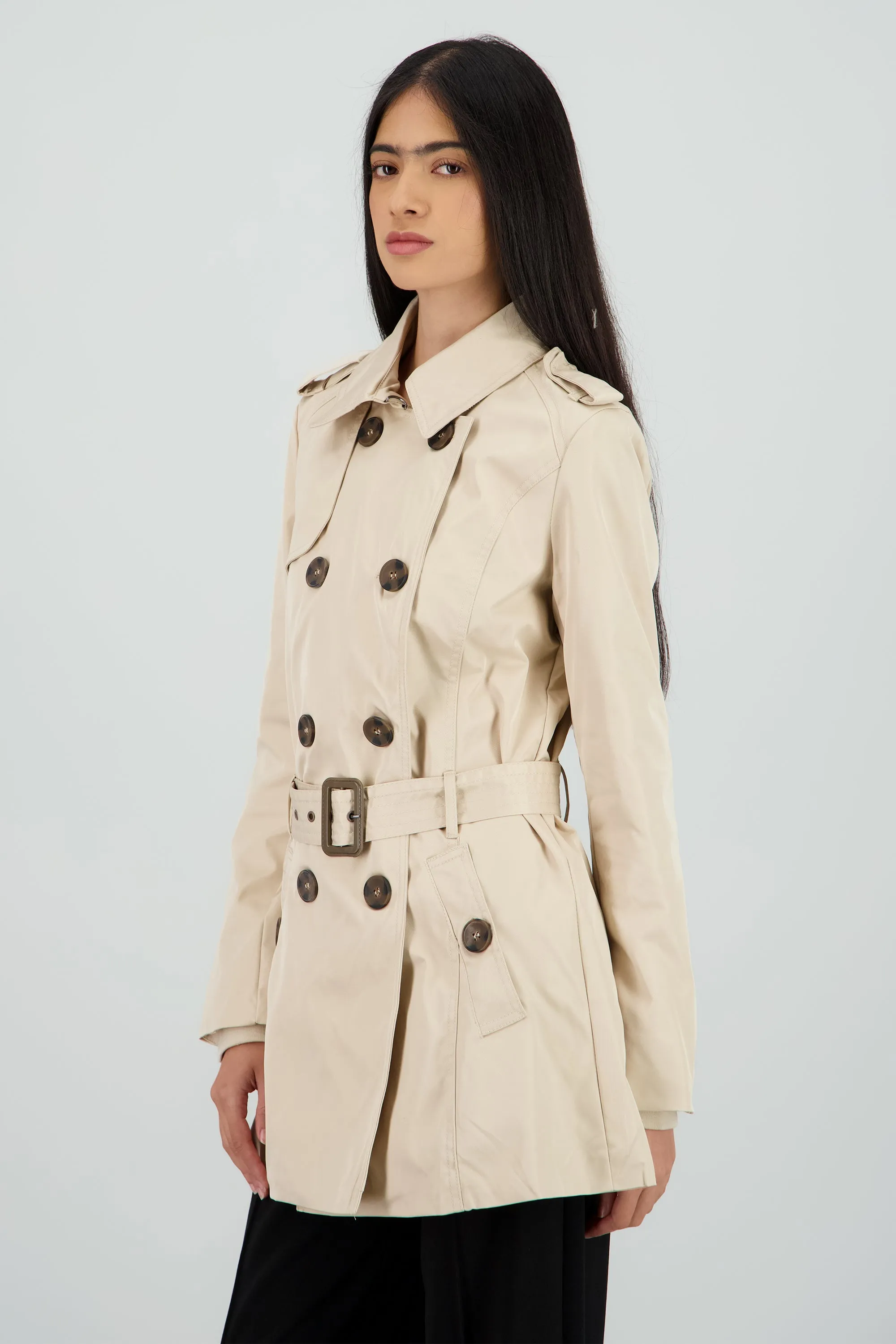 Gabardina lisa detalle cinturon sold by Shasa product image thumbnail 3