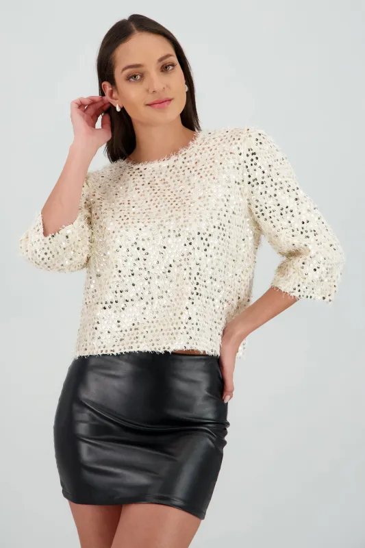 Blusa boxy lentejuelas sold by Shasa