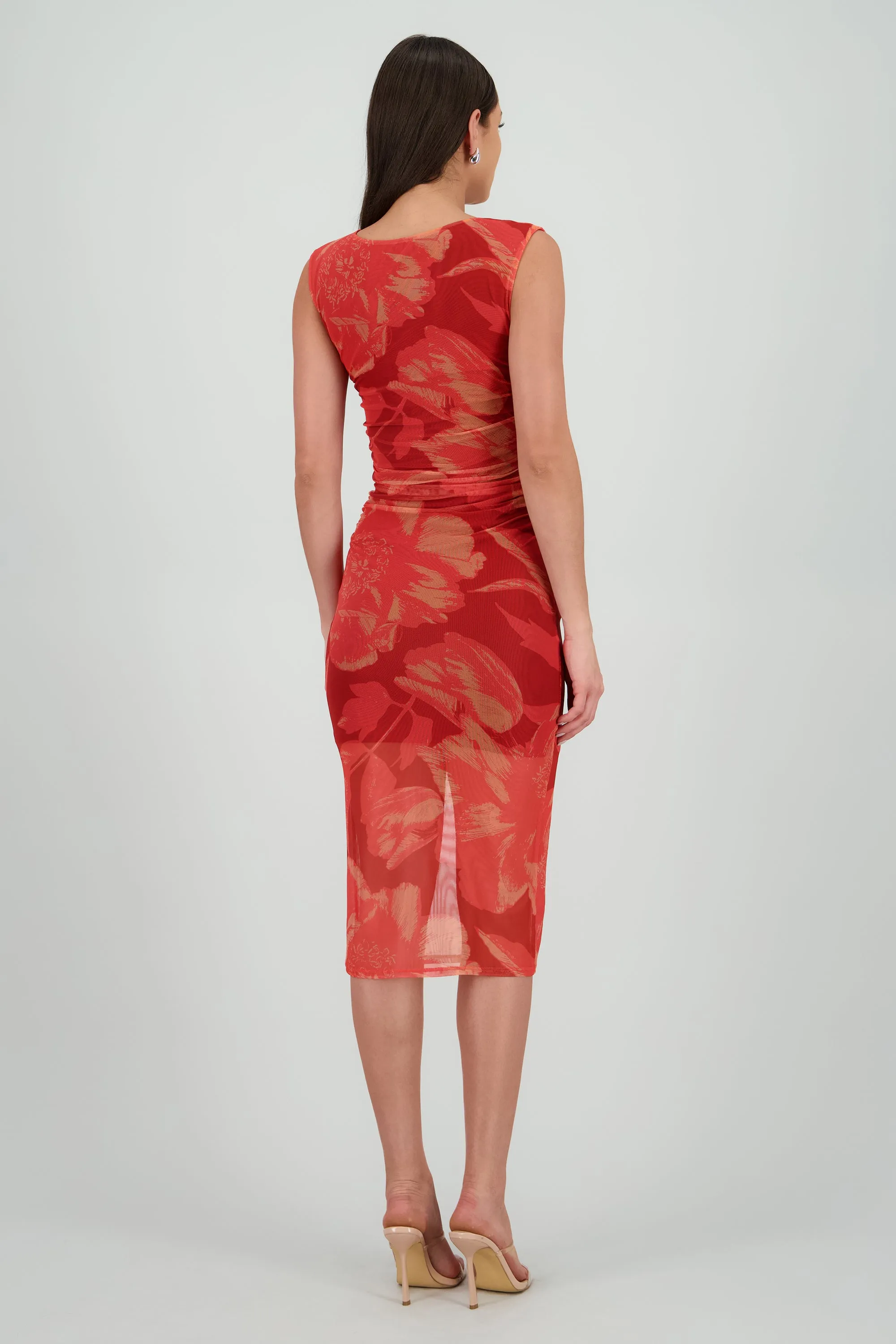 Vestido estampado midi drapeado sin mangas sold by Shasa product image thumbnail 4