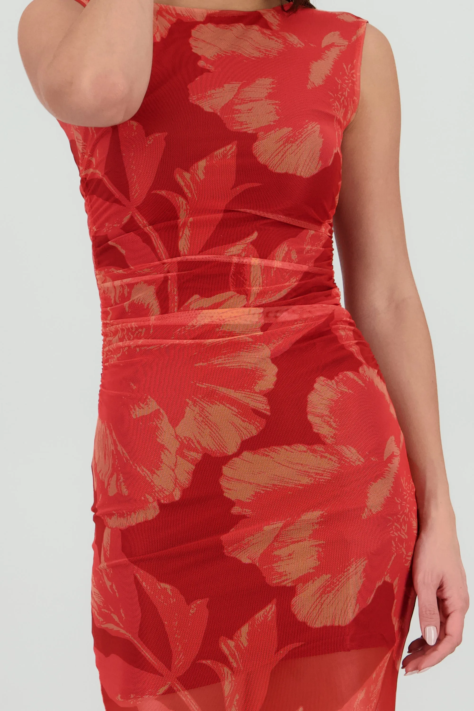 Vestido estampado midi drapeado sin mangas sold by Shasa product image thumbnail 5