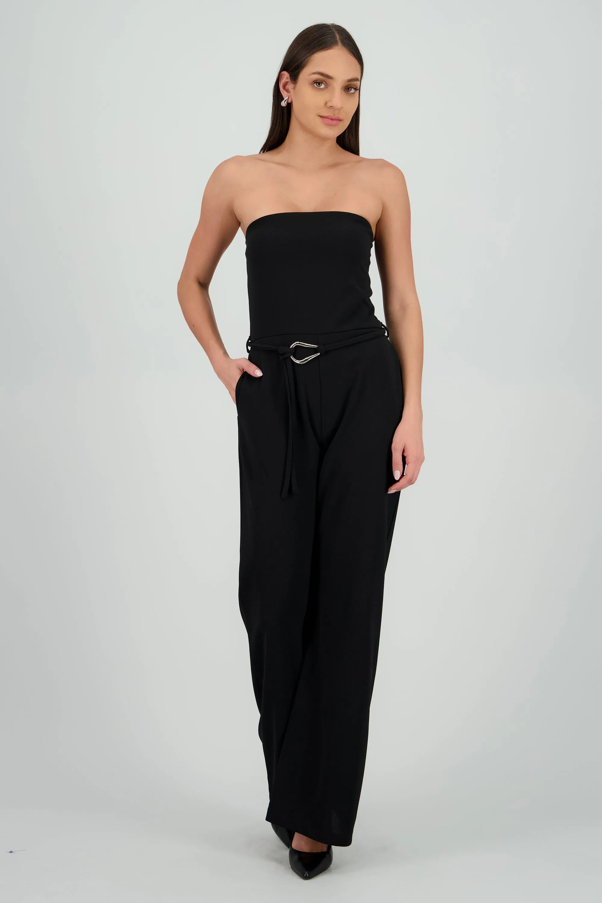 Jumpsuit strapless liso det cinturon sold by Shasa product image thumbnail 2