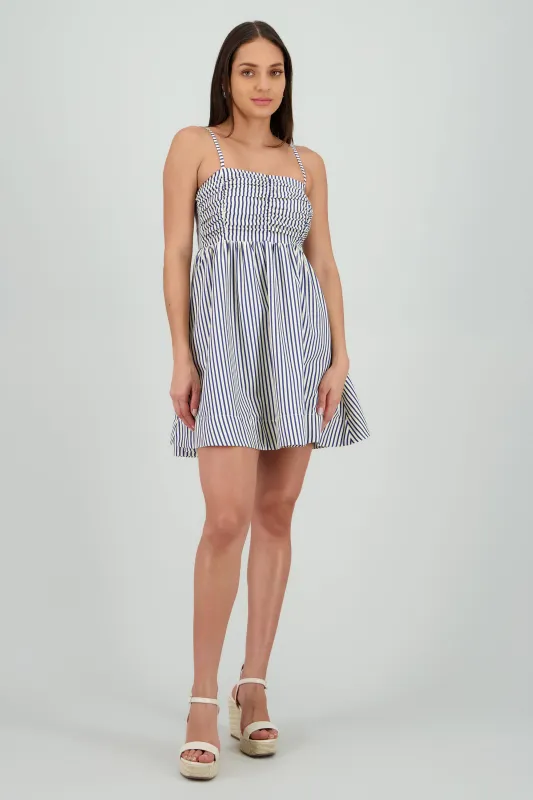 Vestido rayas mini drapeado sold by Shasa