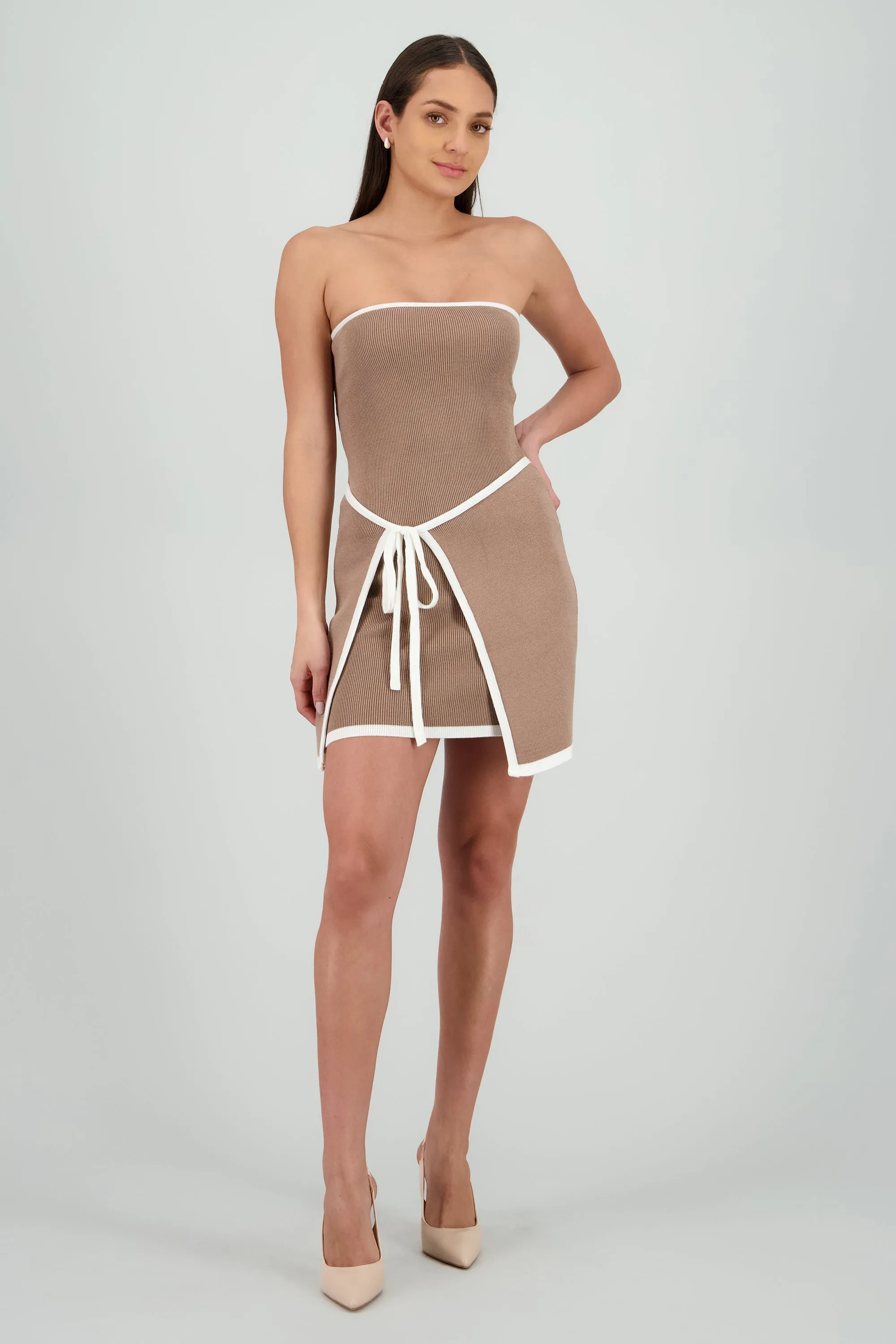 Vestido strapless detalle contraste lazo sold by Shasa product image thumbnail 2
