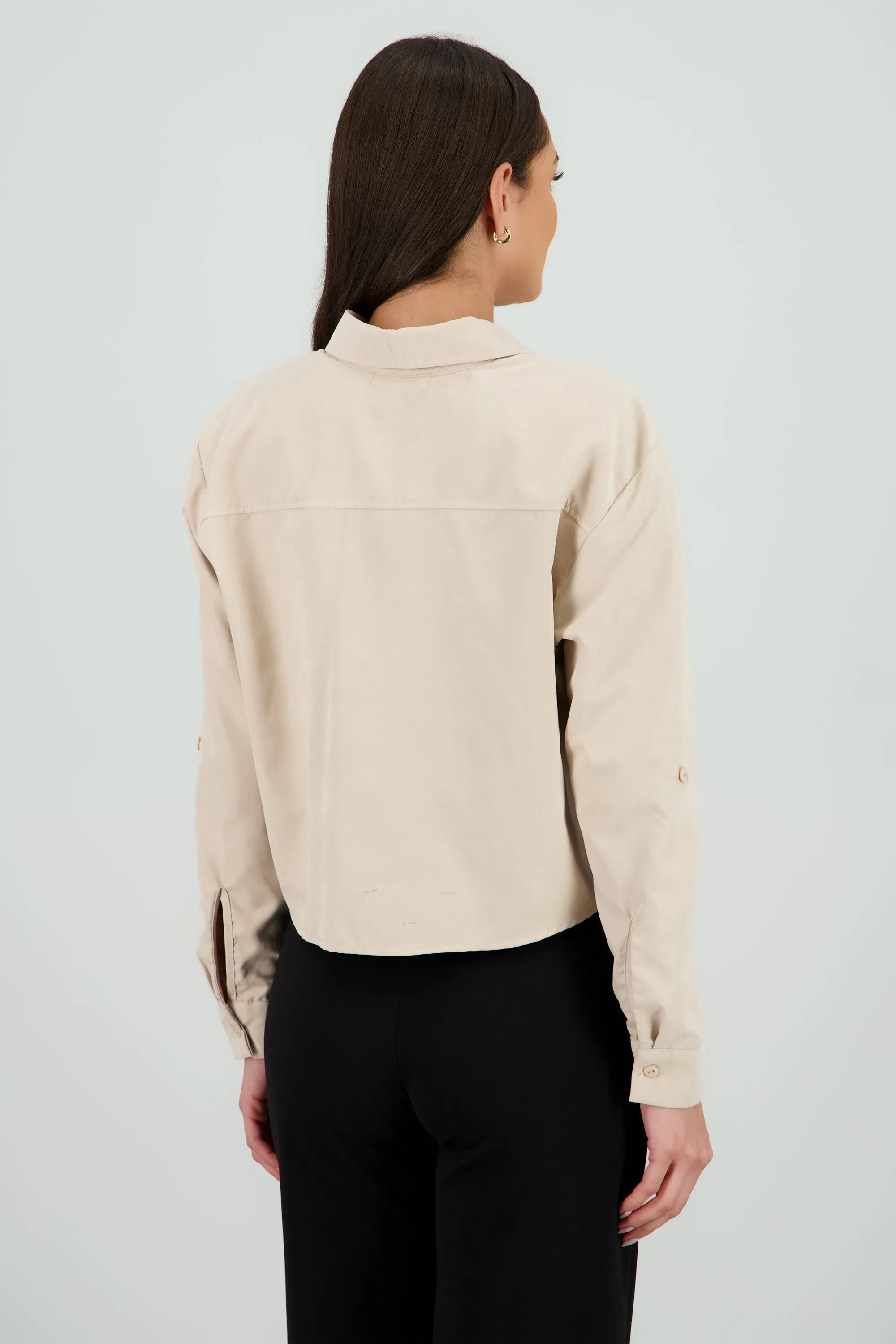 Sobrecamisa lisa cuello detalle suede sold by Shasa product image thumbnail 4