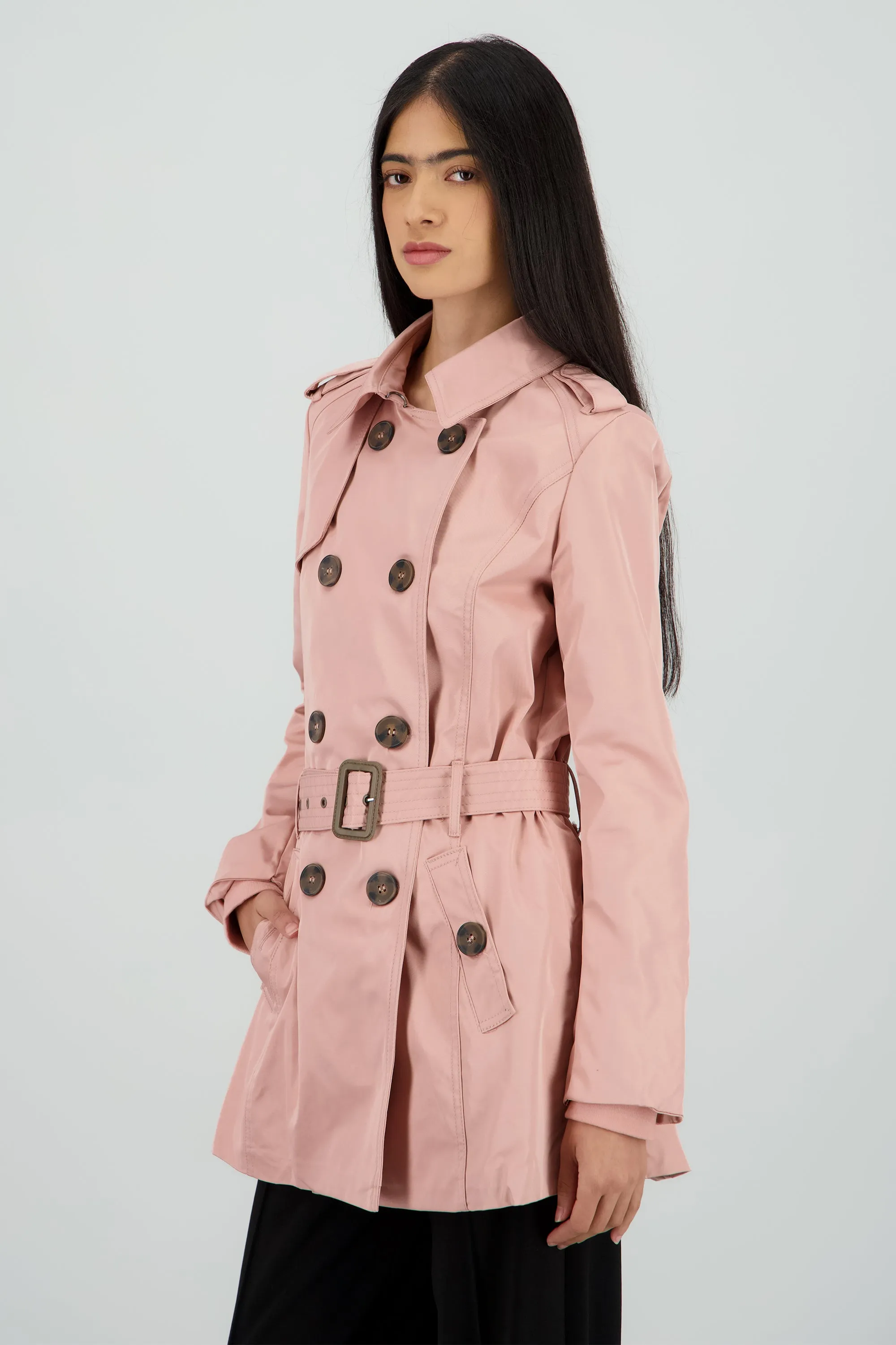 Gabardina lisa detalle cinturon sold by Shasa product image thumbnail 3