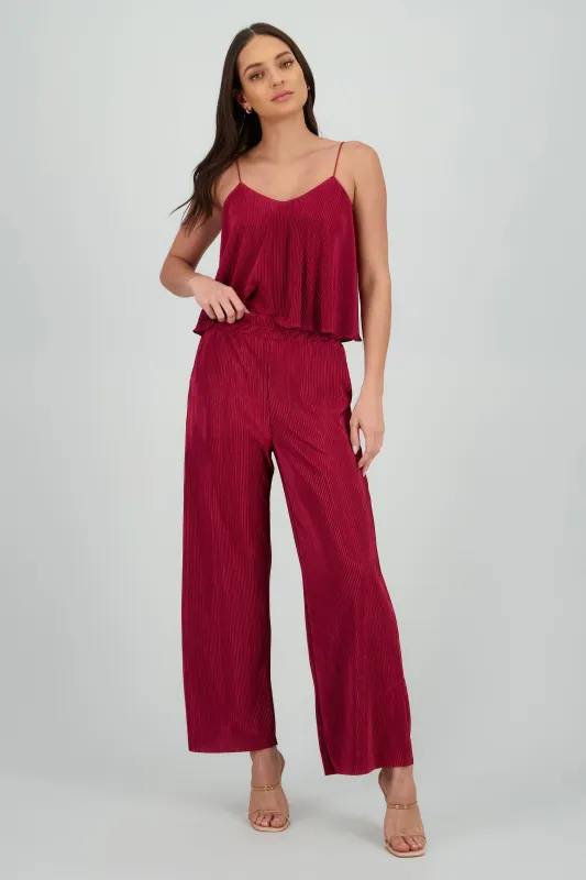 Pantalon amplio fluido detalle plisado sold by Shasa