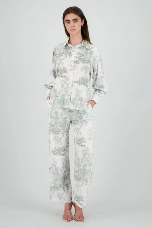 Pantalon estampado tropical sold by Shasa