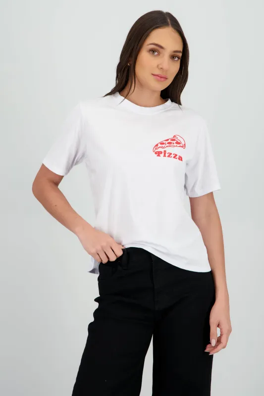 Playera oversized estampado pizza retro sold by Shasa