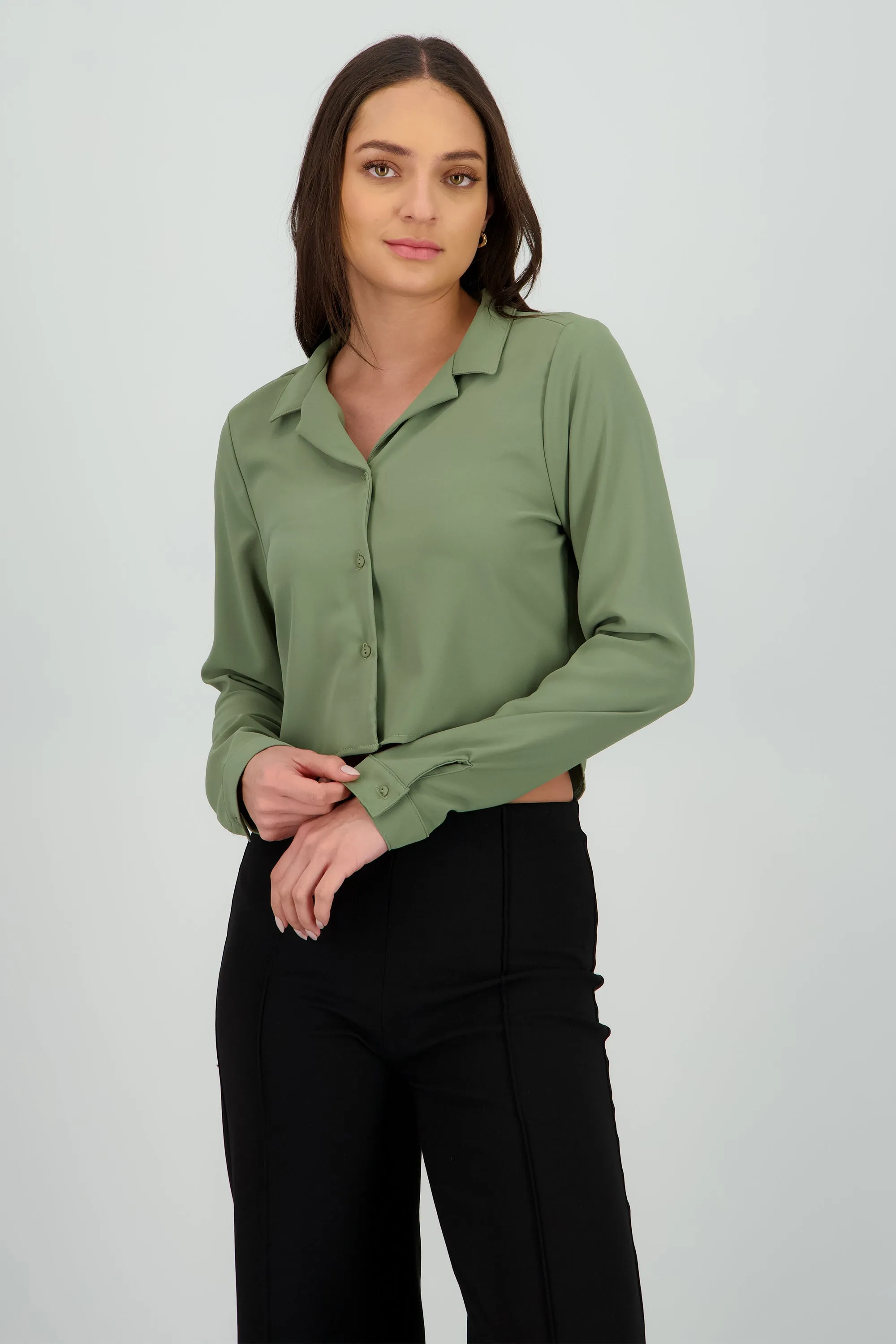 Camisa lisa manga larga sold by Shasa