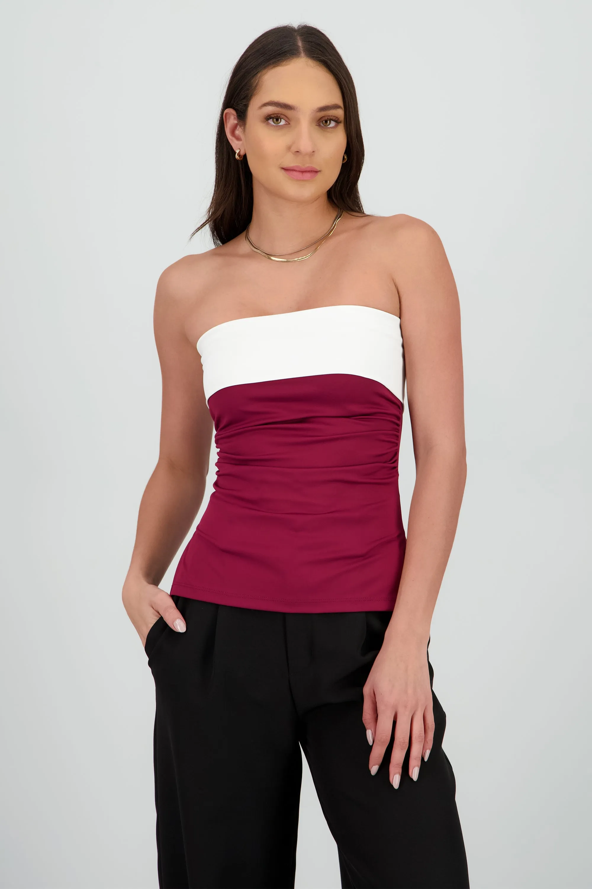 Top tubo doblez contraste Hypsters sold by Shasa product image thumbnail 2