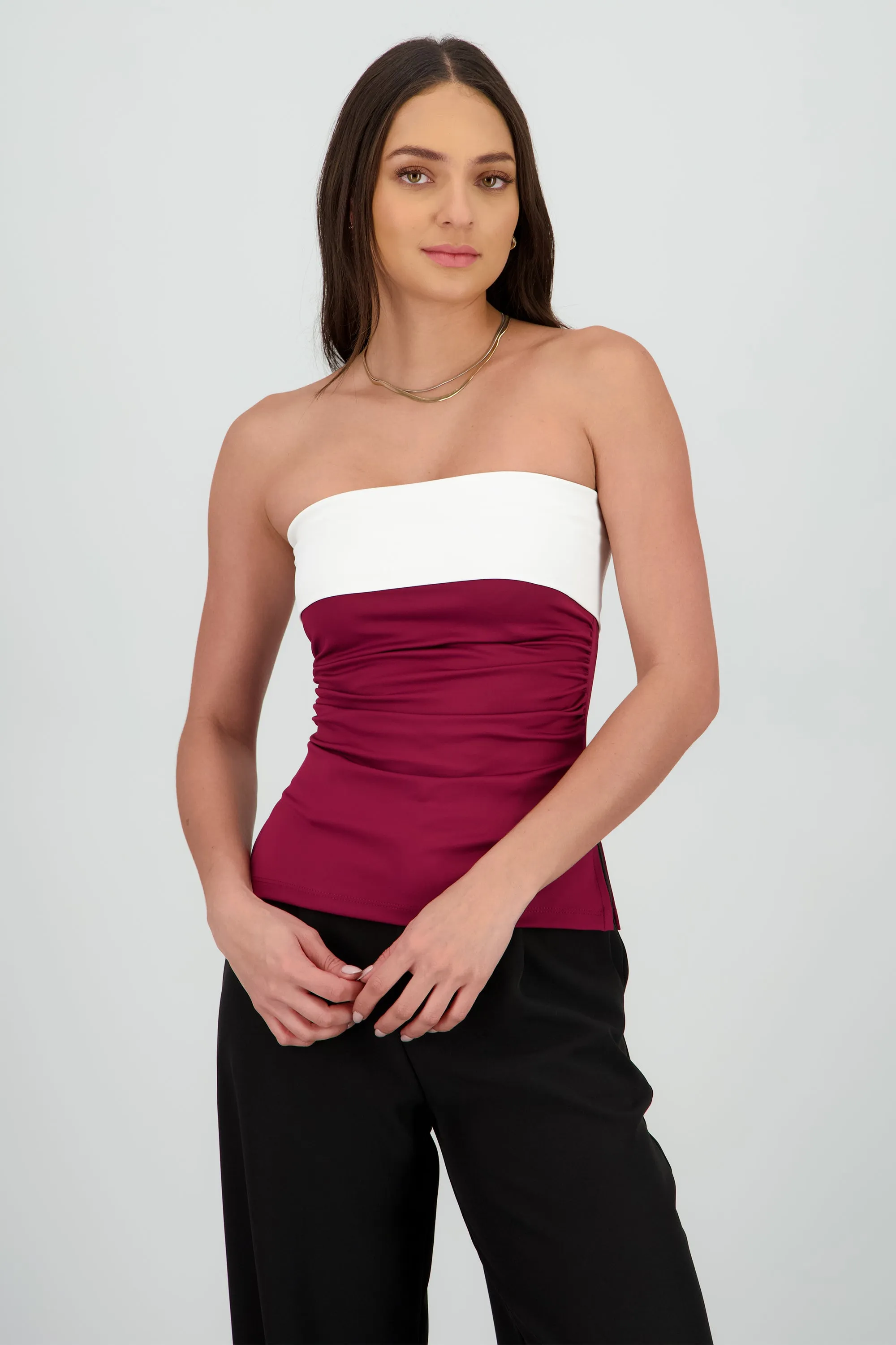 Top tubo doblez contraste Hypsters sold by Shasa