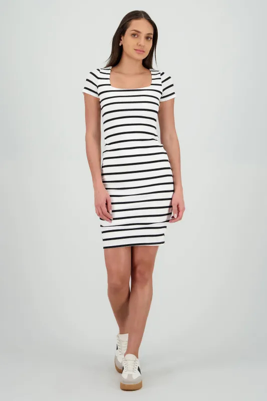 Vestido midi rayas doble tela sold by Shasa