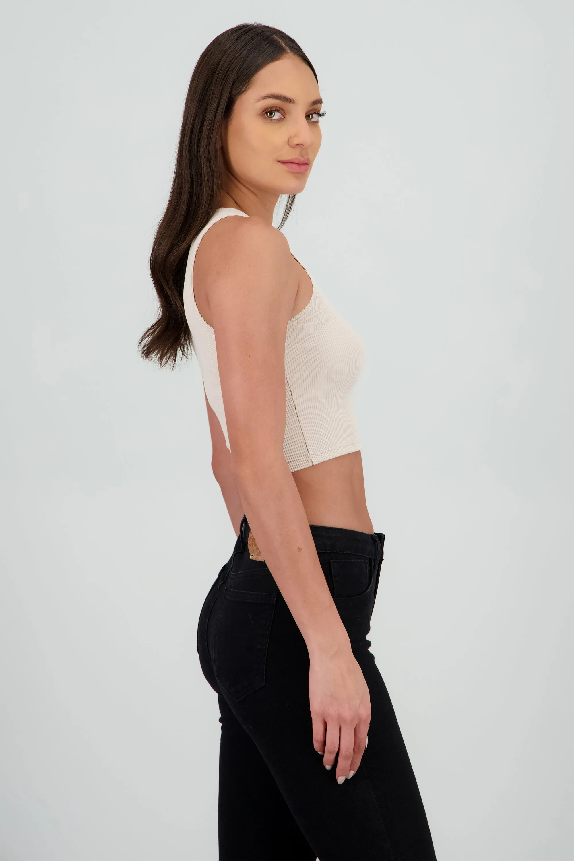 Top corto rib sin manga sold by Shasa product image thumbnail 3