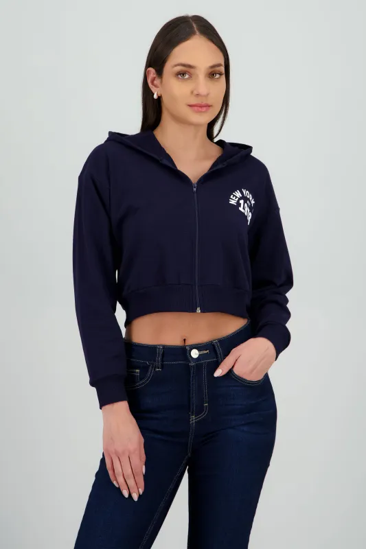 Sudadera crop cierre new york sold by Shasa