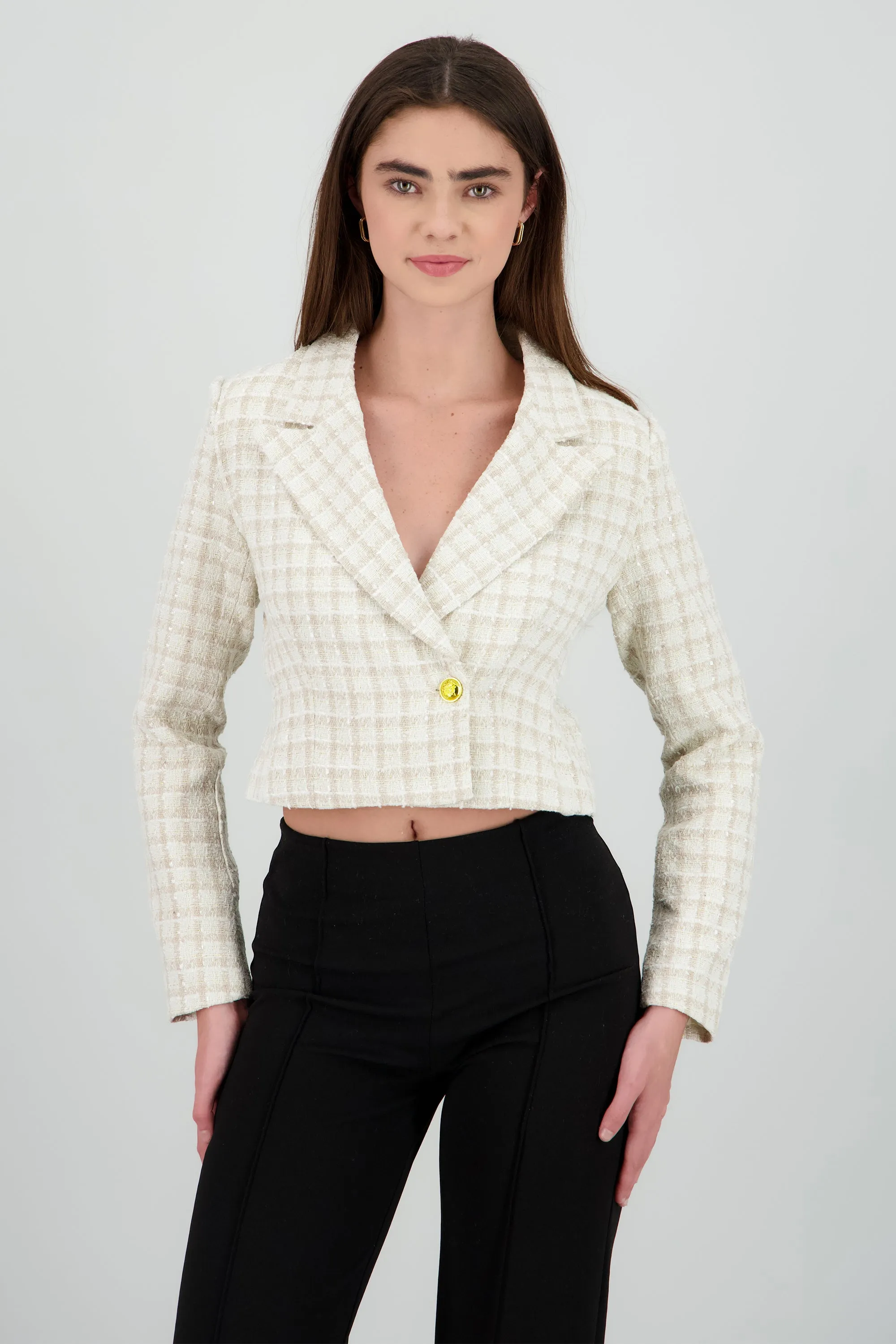 Saco crop tweed sold by Shasa product image thumbnail 2